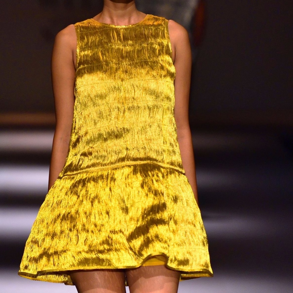 RimZim Dadu Gold Zari Dress